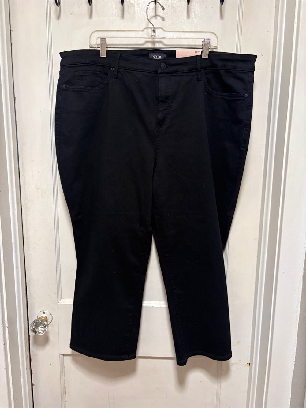 NYDJ Black Ankle Cropped Straight Jeans 22W